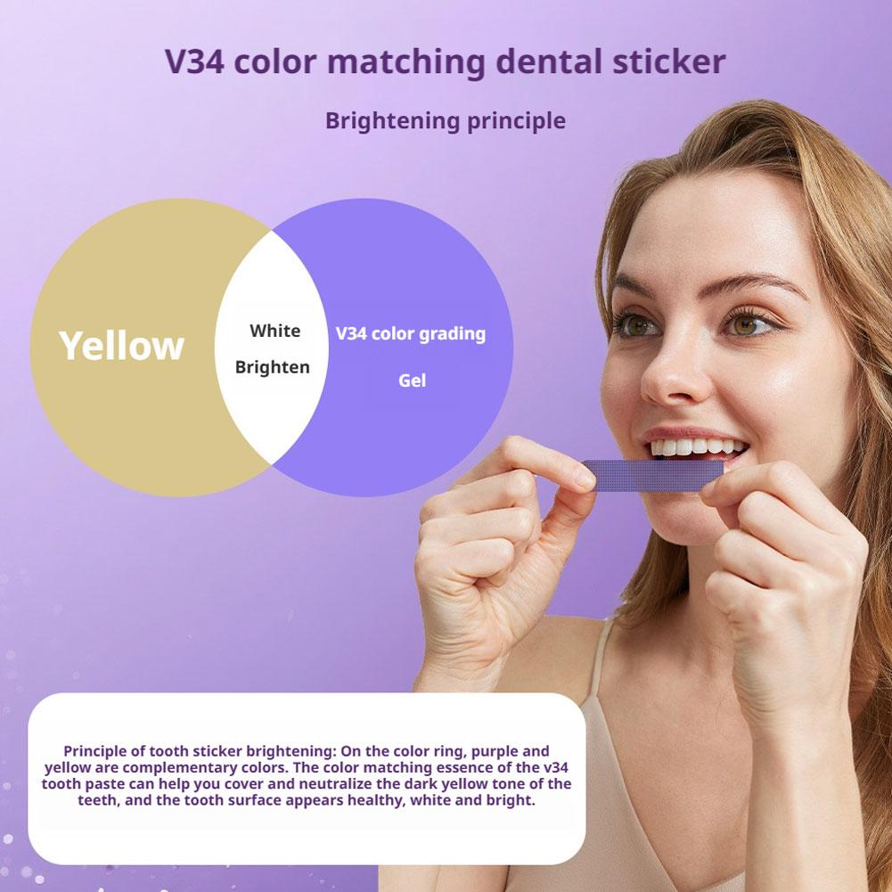 42Pairs V34 Purple Teeth White - Teeth Whitening Strips Crest 评论和价格