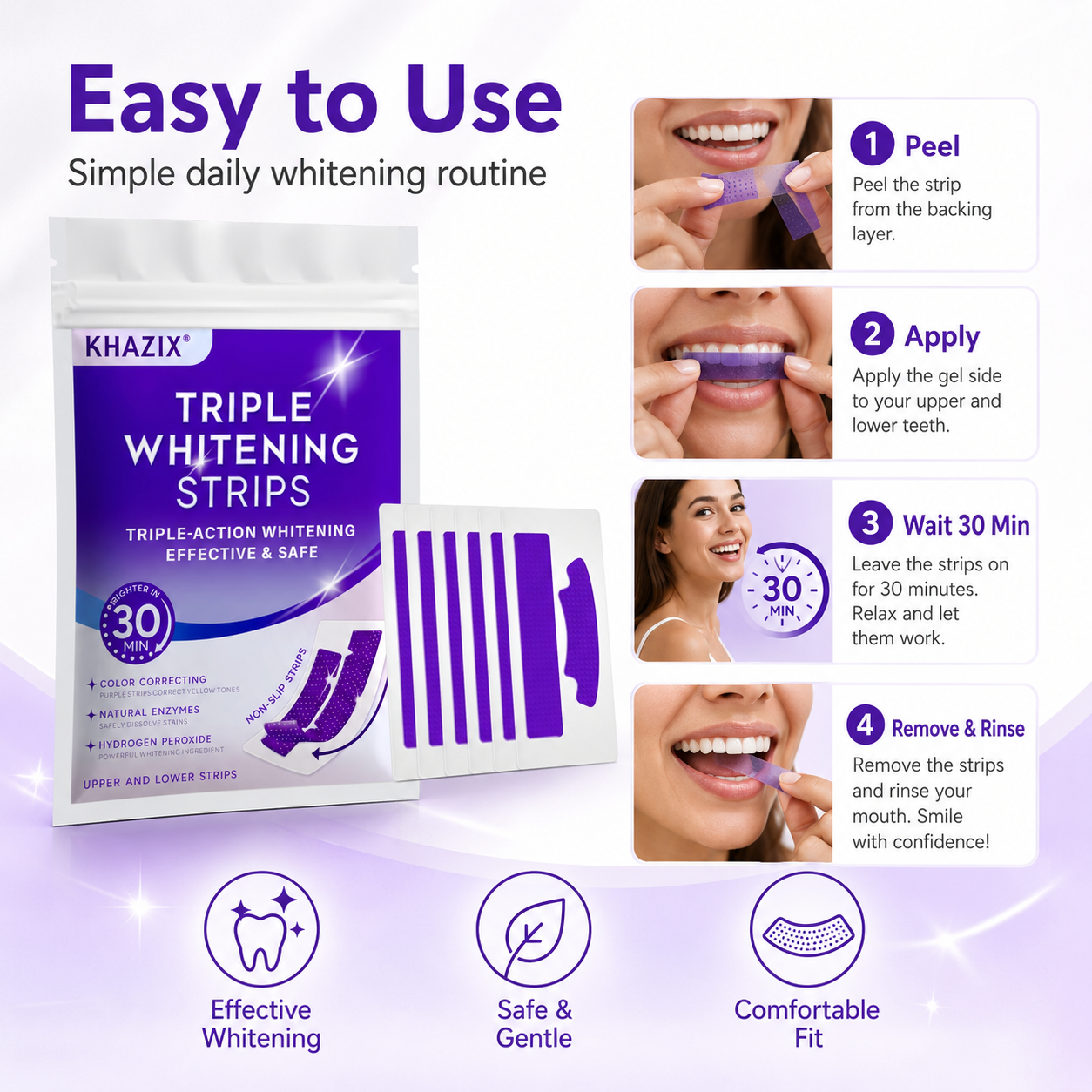 7 pairs Teeth Whitening Strips - Teeth Whitening Strips Crest 评论和价格