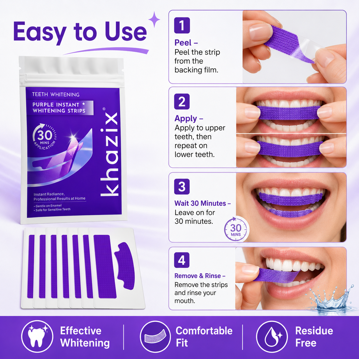 7 pairs Teeth Whitening Strips - Teeth Whitening Strips Crest 评论和价格