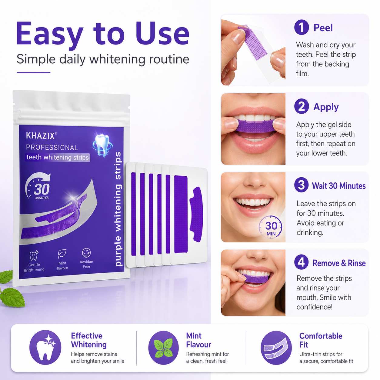 7 pairs Teeth Whitening Strips - Teeth Whitening Strips Crest 评论和价格